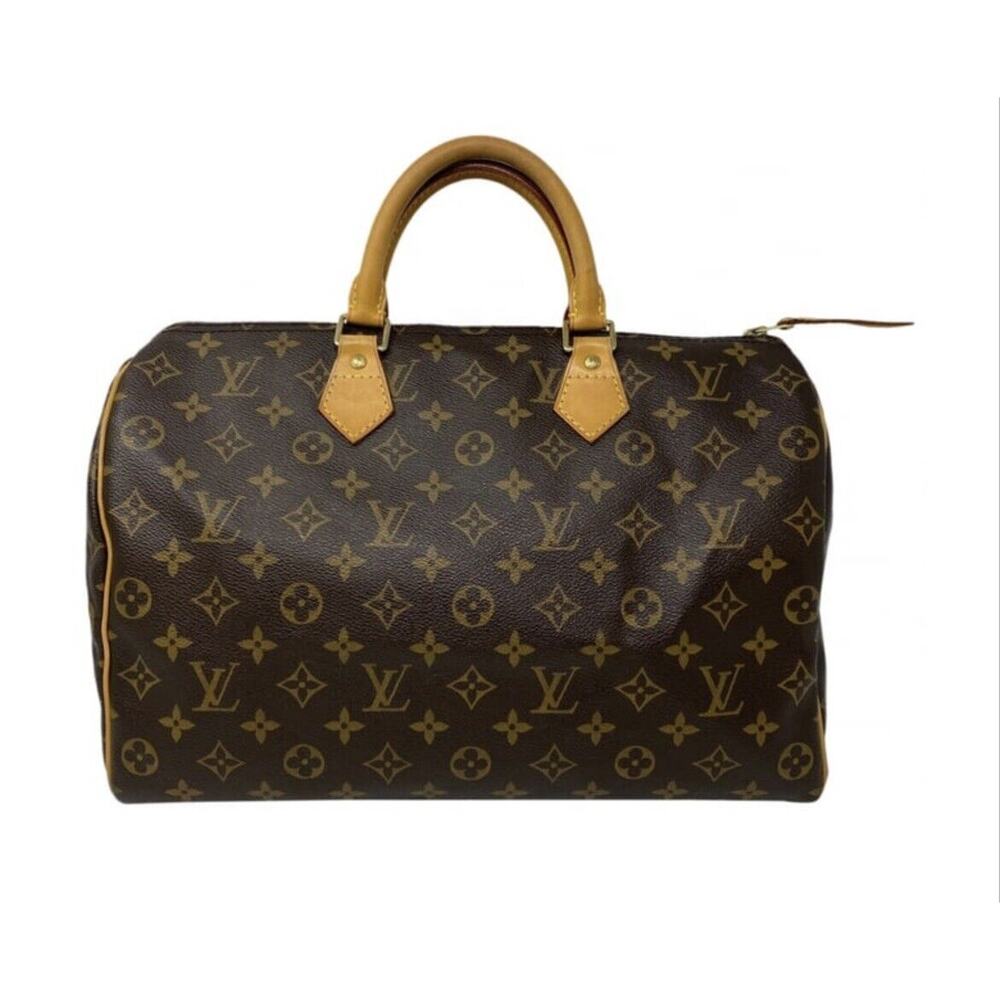 Louis Vuitton Speedy 35 Handbag Brown Leather Monogram
